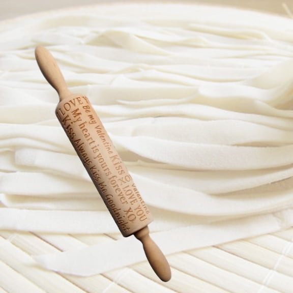 COSMOBETTY Wooden Rolling Pin 1Set 13.8x1.8x1.8in Coffee Fondant Icing