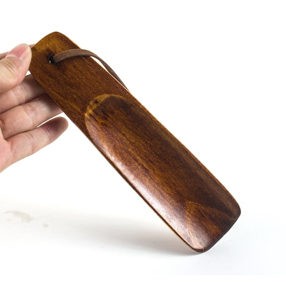 Long Handle Shoehorn Tool for Shoes Use Brown Synthetic Material Lightweight Durable 12.5 inches