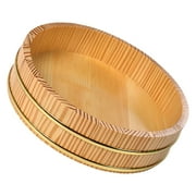 Worgeous Wooden Sushi Rice Mixing Tub 26cm Traditional Japanese Hangiri Sushi Rice Preparation Bowl for Restaurant Use