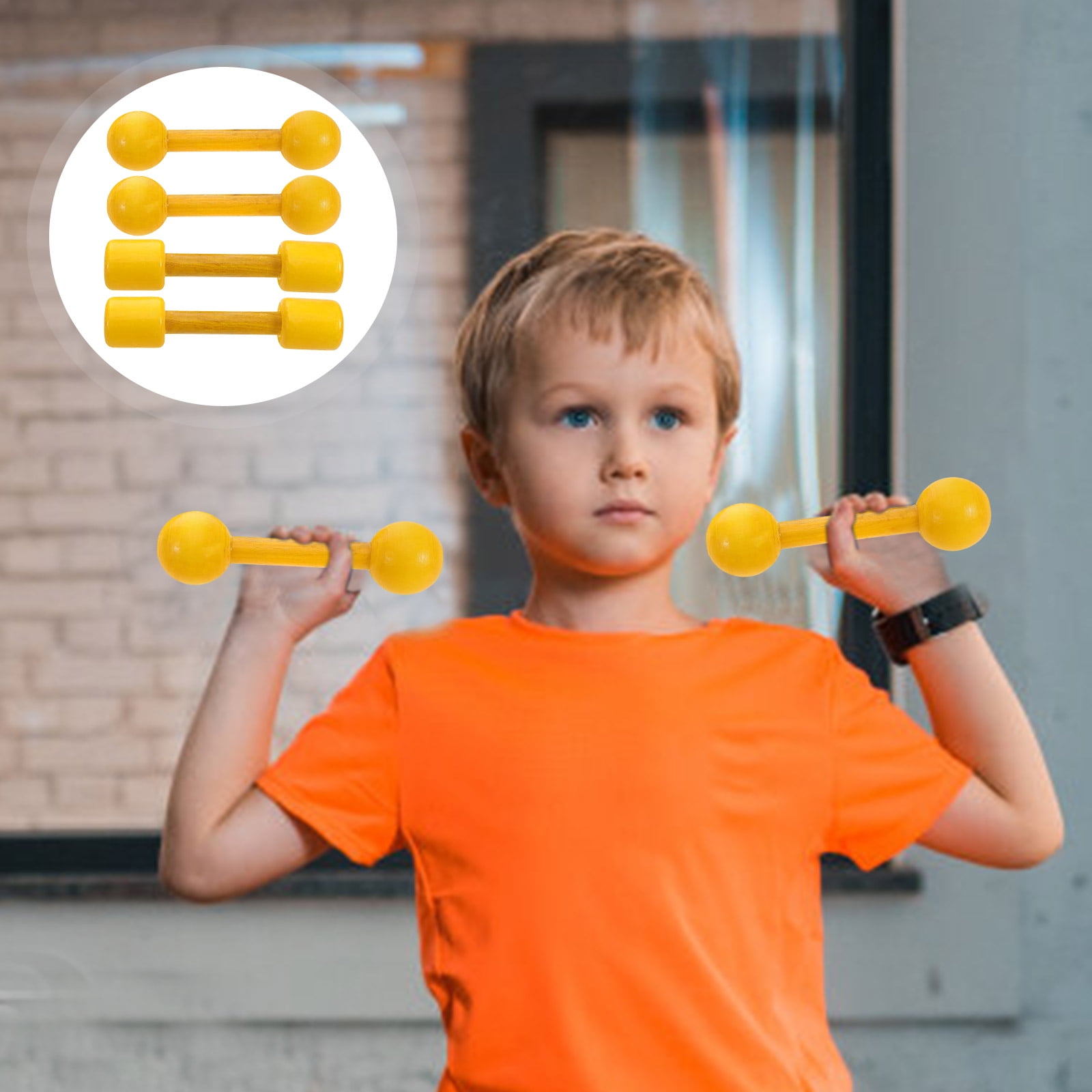Worgeous Wooden Toddler Dumbbells Set for Home Exercise Safe