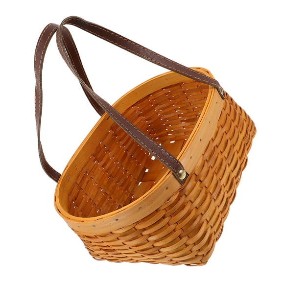 Worgeous Woven Basket with Handles Small Cup of Milk Gel Nail Kit Biscuit Bubble Bag Shopping Brown