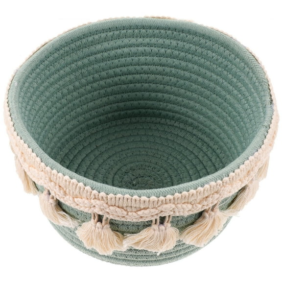 Worgeous Woven Storage Basket Baskets Extra Large Covered Cotton Wicker Hamper Baby Green