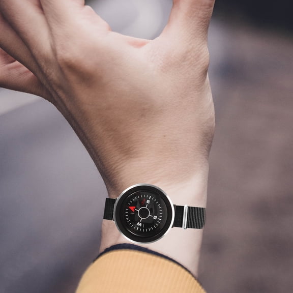 Worgeous  Wrist Compass Portable Camping Accessories Child Travel Black
