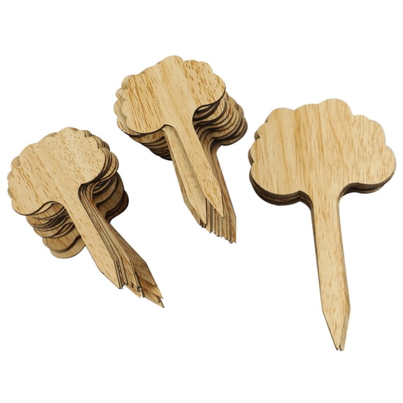 Phenofice 50Pcs Vegetable Gardening Tags Wooden Natural Wood Style Gardening Supplies
