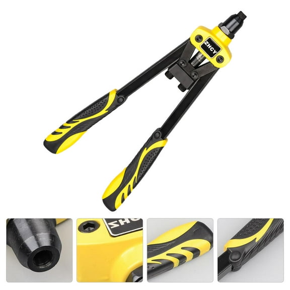 Worgeous Yellow Manual Riveter Tool with LaborSaving Design for Home Use Alloy Material Ergonomic Handle 1pc