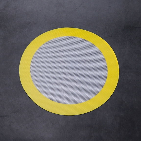 Raindrops Nonstick Round Baking Mat Yellow 2Pcs 7.9x7.9x0.04In