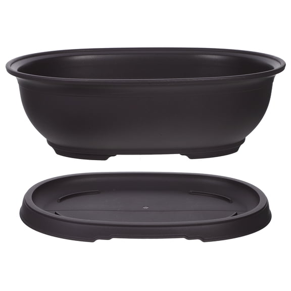Worgeous outside Plants Oval Bonsai Pot 35.50X24.50X11.00CM Dark Brown