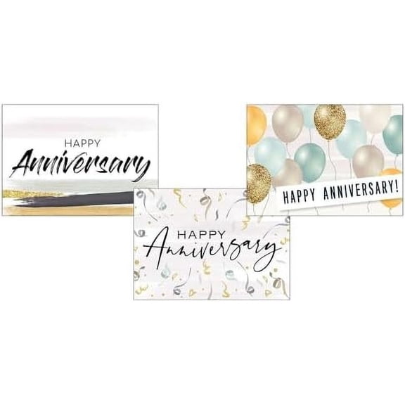 Work Anniversary Cards with Envelopes for Employees (25 Variety Assortment Pack  3 Designs) Bulk Appreciation Greeting Card Set for Business - 5x7 Inch  Office, Work, Coworkers & Team (VP2001)