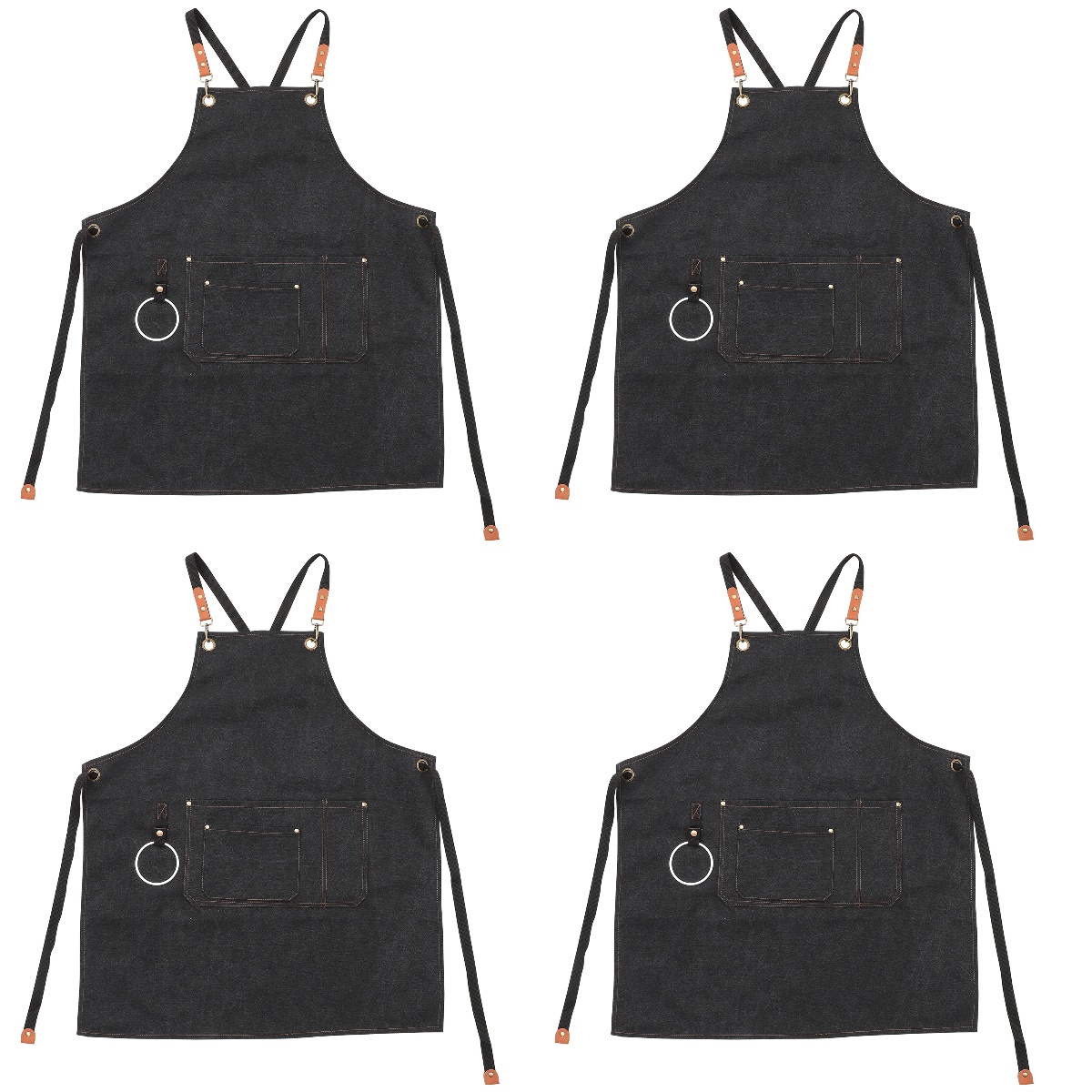 Work Apron 4 Pieces Painting Aprons for Adults Cross Back Men Water