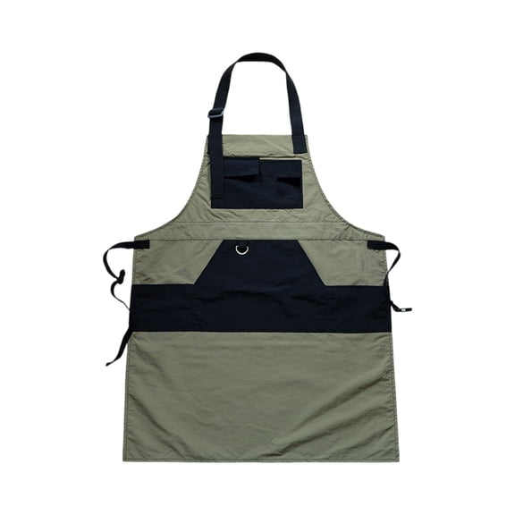 Work Apron for Restaurant BBQ Camping and Outdoor Tasks Adjustable Neck Strap Utility Pockets Front Coverage Unisex