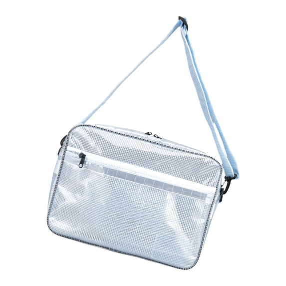 Work Bag for Mobile Carry, Anti-Static PVC Laptop Shoulder Bag with Front Zipper Pocket, Inner Organizers and Clear Checkered Finish
