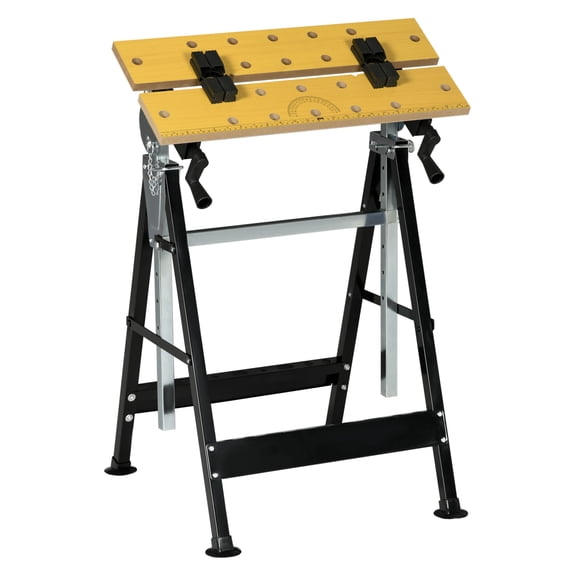 Work Bench Tool Stand, Adjustable Height & Angle Carpenter Table with Clamps