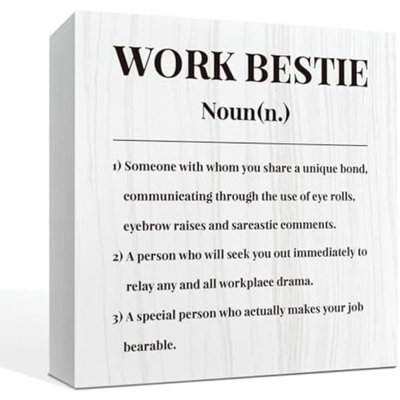 Work Bestie Definition Sign, Funny Office Desk Decoration, Workplace ...