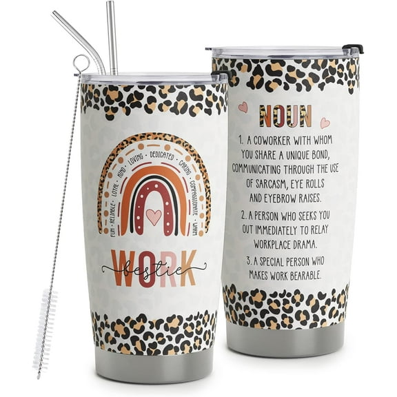 Work Bestie Gifts for Women - Stainless Steel Tumbler Cup 20oz for Work Best Friend - Bestfriend Birthday Gifts - Presents for Work Bestie