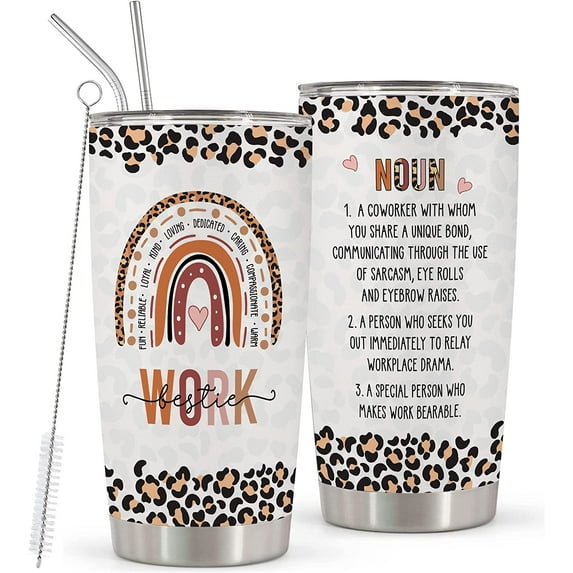 Work Bestie Gifts for Women - Stainless Steel Tumbler Cup 20oz for Work Best Friend - Bestfriend Birthday Gifts - Presents for Work Bestie