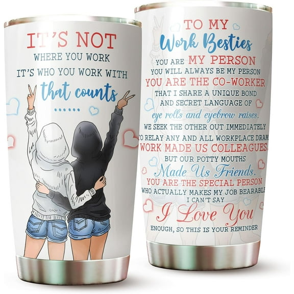 Work Bestie Tumbler For Women - Gifts For Best Friend Women - Gifts for Women Bestie - Bestie Cup - To My Work Bestie Tumbler - Bestie Mug - Gifts For Friend Female