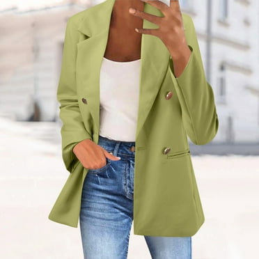 Work Blazers for Women Clearance Casual Long Sleeve Blazer Button Front Work Fall Fashion Oversized Lapel Lightweight Jackets My Recent Orders