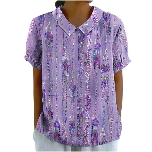 Work Blouses for Women Office Management Shirts Womens T Shirts Loose Fit Boho Cute Summer Clothes for Women Over 50