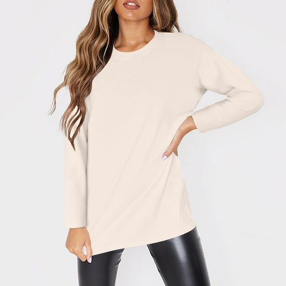 Work Blouses for Women Women's Fashion O Neck Long Sleeve Workwear With Pockets Printed Tops