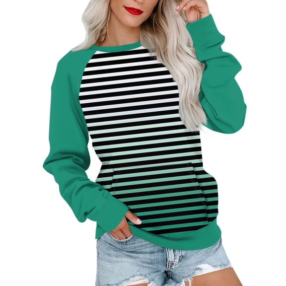 Work Blouses for Women Womens Long Sleeve Sweatshirt Casual Crewneck Cute Pullover Tops Printing Lightweight Sweatshirt With Pocket