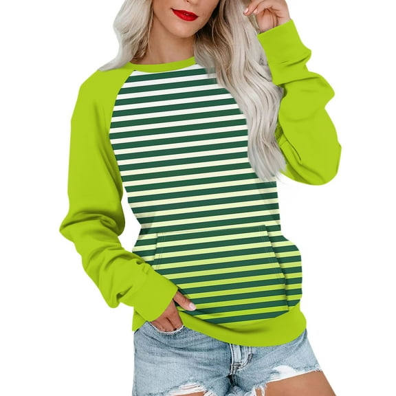 Work Blouses for Women Womens Long Sleeve Sweatshirt Casual Crewneck Cute Pullover Tops Printing Lightweight Sweatshirt With Pocket