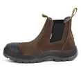 thumbnail image 1 of Work Boots for Men, ROCKTURTLE Chelsea Steel Toe Slip on Men's Boots Slip Resistant Anti-Puncture Anti-Static Waterproof Safety Working Shoes, Dark Brown, LV822-DKBR-9, 1 of 8