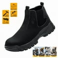 thumbnail image 1 of Work Boots for Men, Slip On Steel Toe Chelsea Safety Boots, Waterproof Slip Resistant Work Shoes, Lightweight Comfortable Breathable Non Slip Safety Toe Shoes, 1 of 10