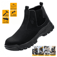 thumbnail image 1 of Work Boots for Men, Slip On Steel Toe Chelsea Safety Boots, Waterproof Slip Resistant Work Shoes, Lightweight Comfortable Breathable Non Slip Safety Toe Shoes, 1 of 11