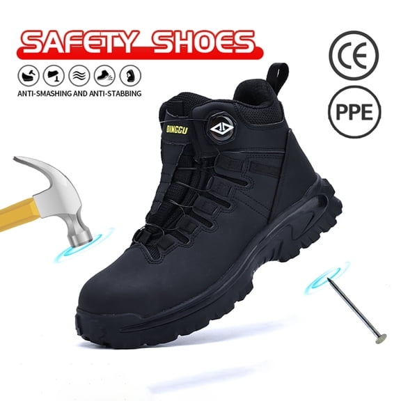 Work Boots for Men Comfortable Steel Toe Boots Indestructible Industrial & Construction Safety Shoes Non Slip Mens Composite Toe Boots