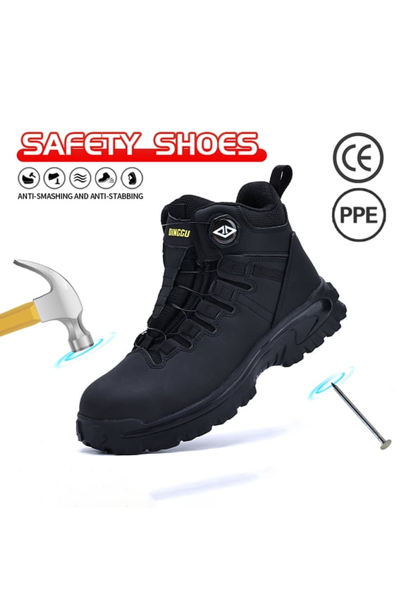 Work Boots for Men Comfortable Steel Toe Boots Indestructible Industrial & Construction Safety Shoes Non Slip Mens Composite Toe Boots