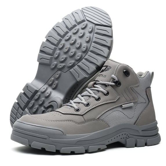 Work Boots for Men,Lightweight Breathable High Top Steel Toe Boots,Indestructible Steel Toe Shoes,Non Slip Safety Work Shoes