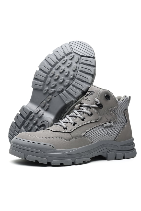 Work Boots for Men,Lightweight Breathable High Top Steel Toe Boots,Indestructible Steel Toe Shoes,Non Slip Safety Work Shoes