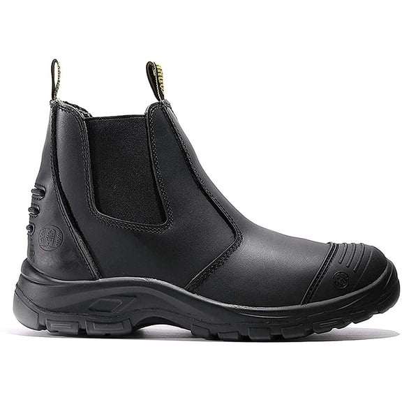 Work Boots for Men, Steel Toe Waterproof Working Boots, Slip Resistant Anti-Static Slip-on Safety EH Working Shoes 815