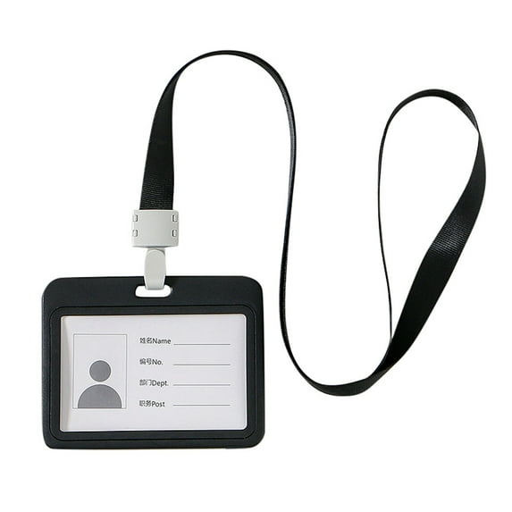 Work Card Holder Clearance, Furenl Double-Sided Transparent Employee Work Card Holder Employee Plastic Id Card, Black