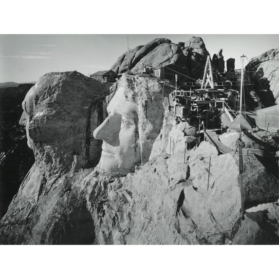 Work Continues At Mt. Rushmore In Winter History (24 x 18)
