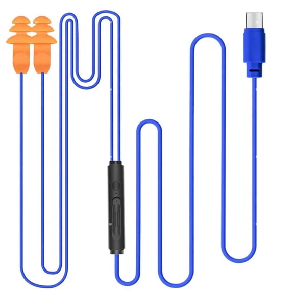 Work Earbuds,USB Type C Wired Headphones with in-Line Control and Mic,Noise Reduction for Work Construction, Lawn Mowing