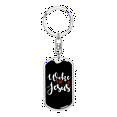 thumbnail image 1 of Work For Jesus Cross Stainless Steel or 18k Gold Premium Swivel Dog Tag Keychain, 1 of 10