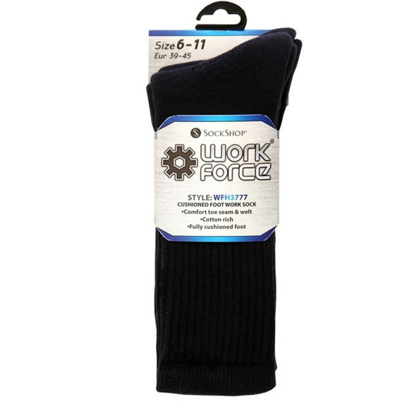 Work Force Mens Cotton Rich Socks (Pack of 2 Pairs)