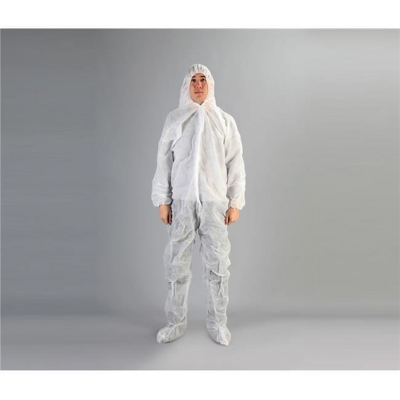 Disposable Polypropylene Coveralls With Hood & Boots - 25/Case Full Body Protection