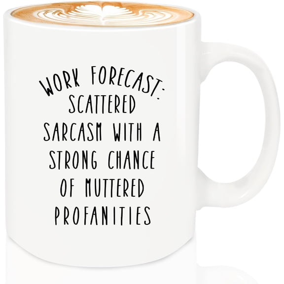Work Forecast Coffee Mug, Funny Coffee Mugs for Women Men Boss Coworkers Friends Birthday Christmas Thanksgiving Gag Gifts, Going Away Farewell Gifts 12oz