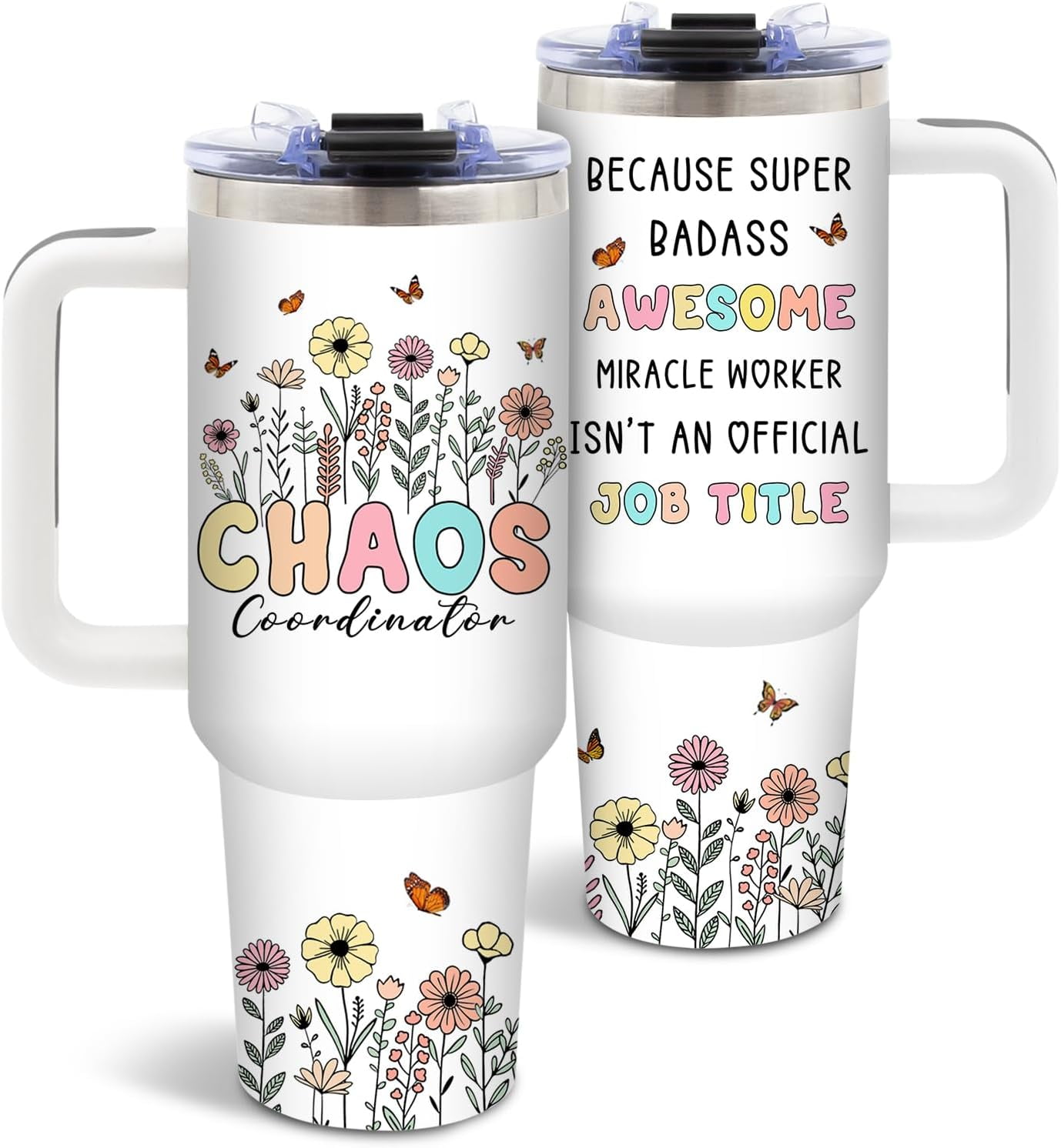 Work Forecast Gifts for Women, Birthday Tumbler for Coworker, Boss, Christmas Funny Gift Ideas, Scattered Sarcasm Sarcastic, 40 Oz Tumbler with Handle Lid and Straw Christmas Gifts, 1PCS