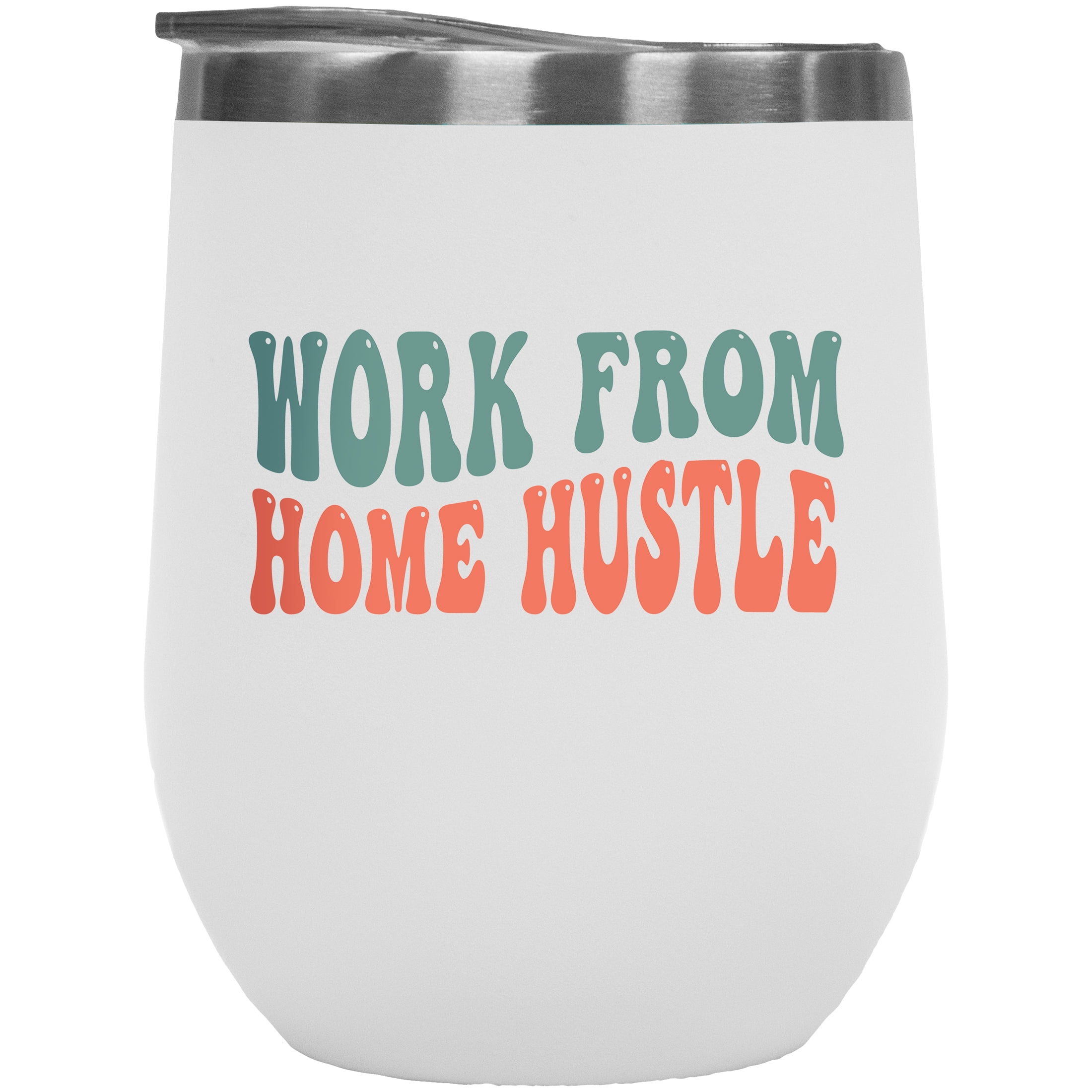 Work From Home Hustle, Remote Worker Themed, Groovy Retro Wavy Text
