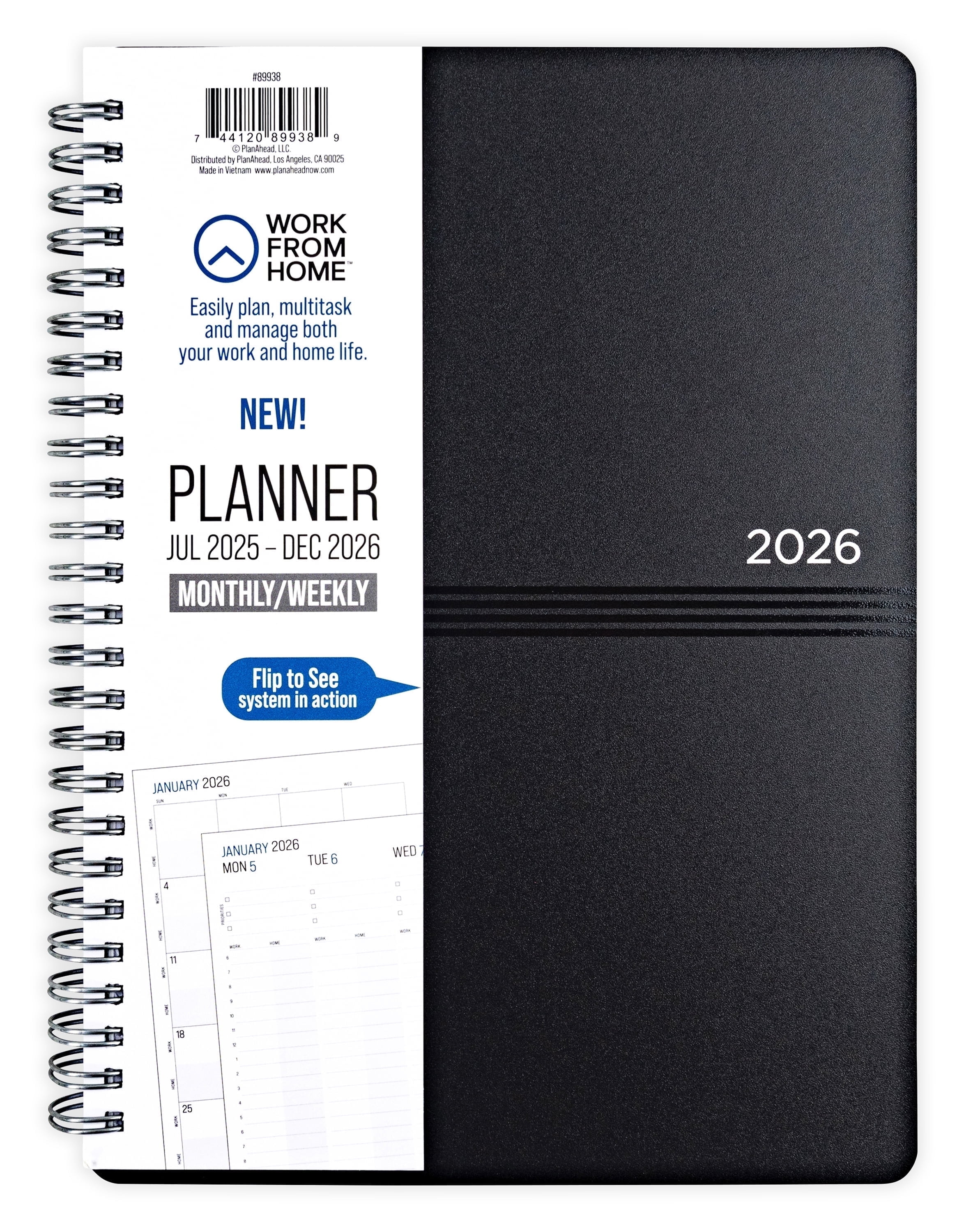 Work From Home Medium Monthly Weekly Planner & Appointment Book (18 Months - 7"x9")