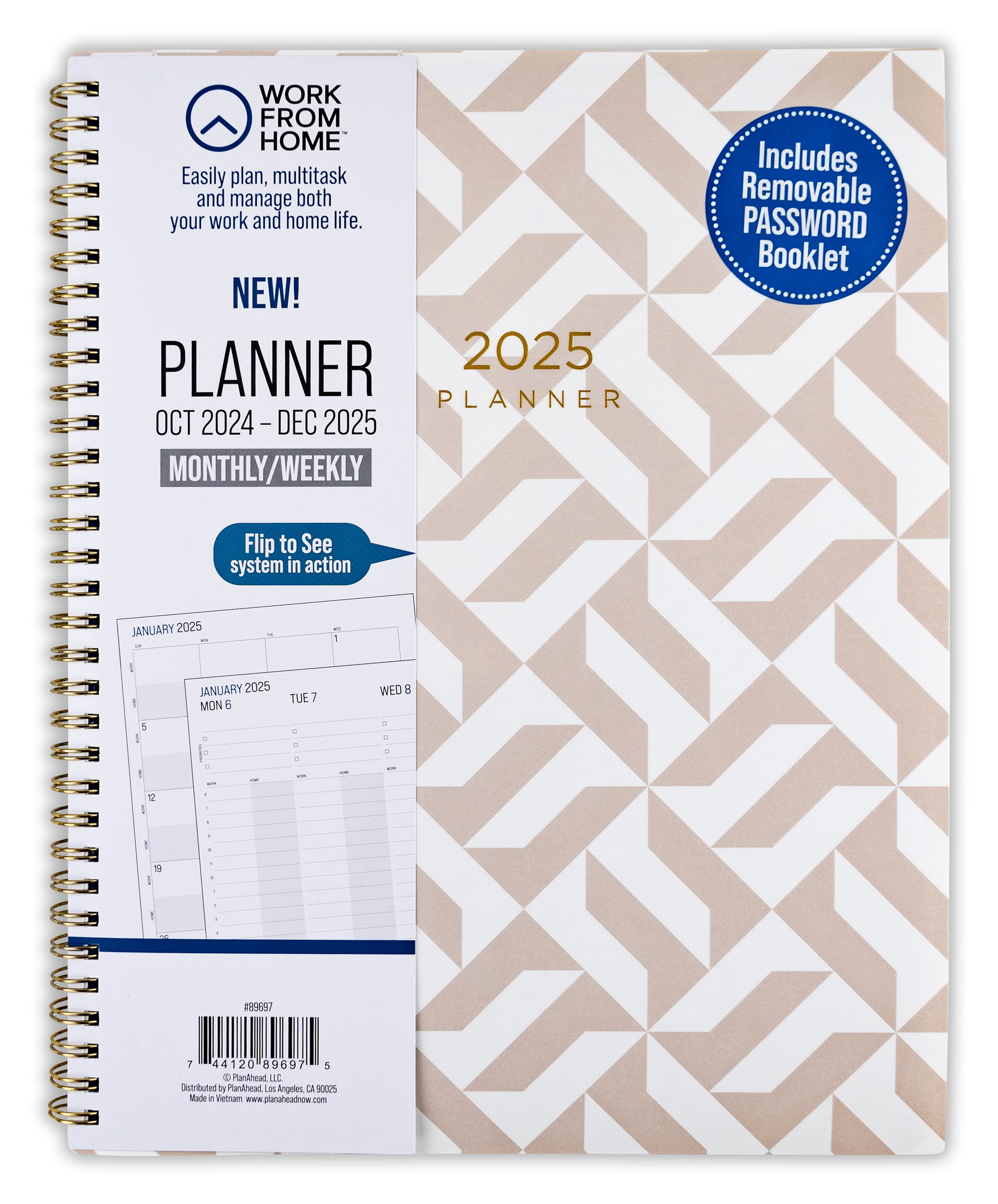 Walmart Saving of  Work From Home October 2024 - December 2025 Weekly Dated Planner (8.75" x 11.125")