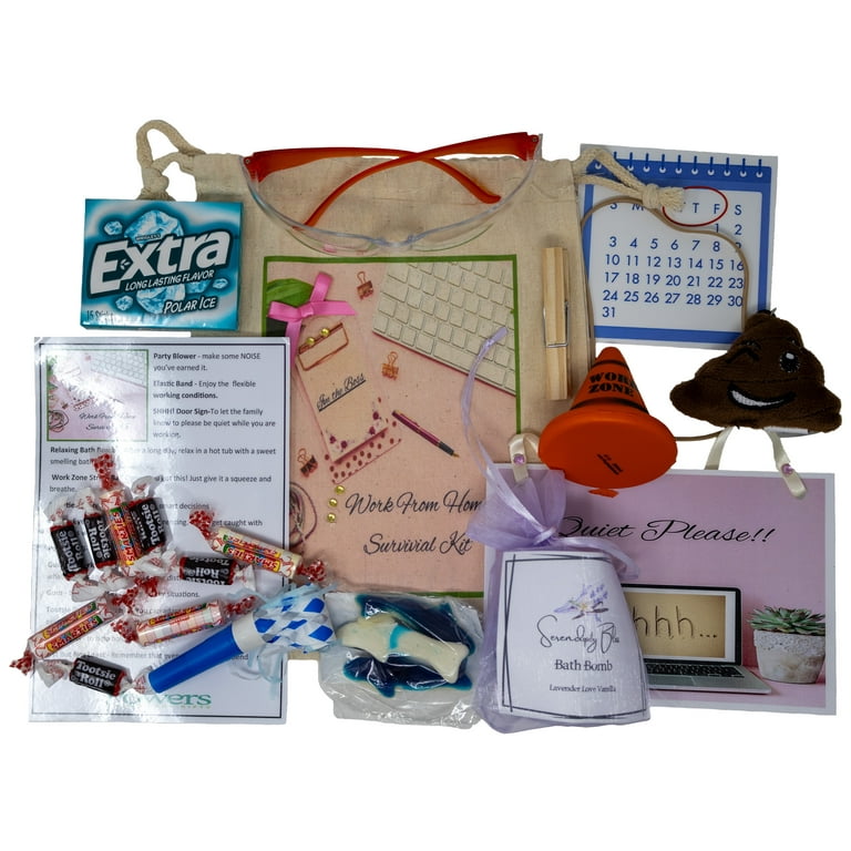Work From Home Women's Funny Survival Kit | Fun Gift for Employees,  Coworkers or Friends