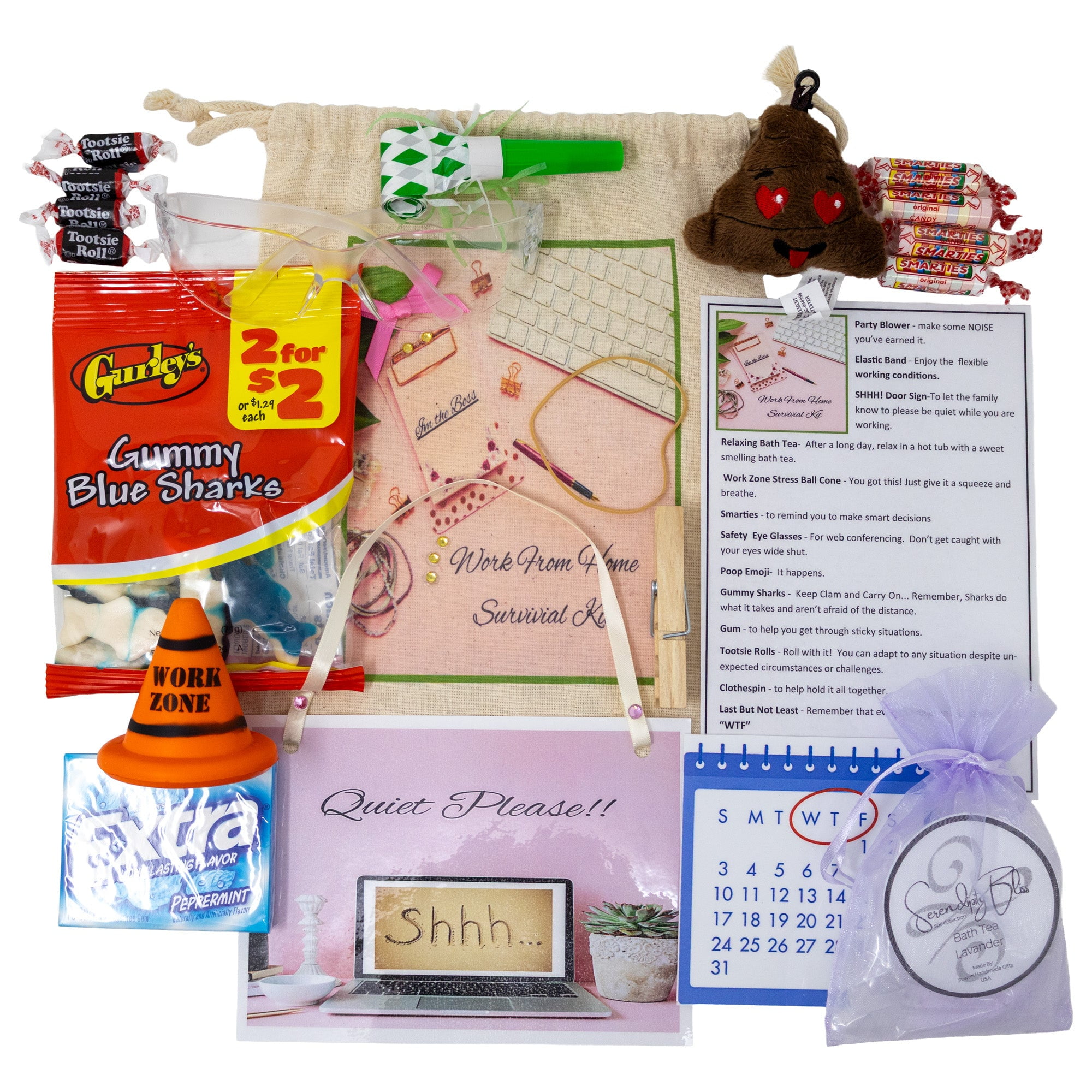 Work From Home Women's Funny Survival Kit Fun Gift for Employees