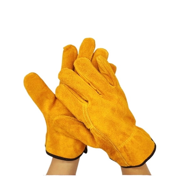 Work Gloves Soft Cowhide Driver Hunting Driving Farm Garden Welding Security Protection Safety Workers Mechanic Glove