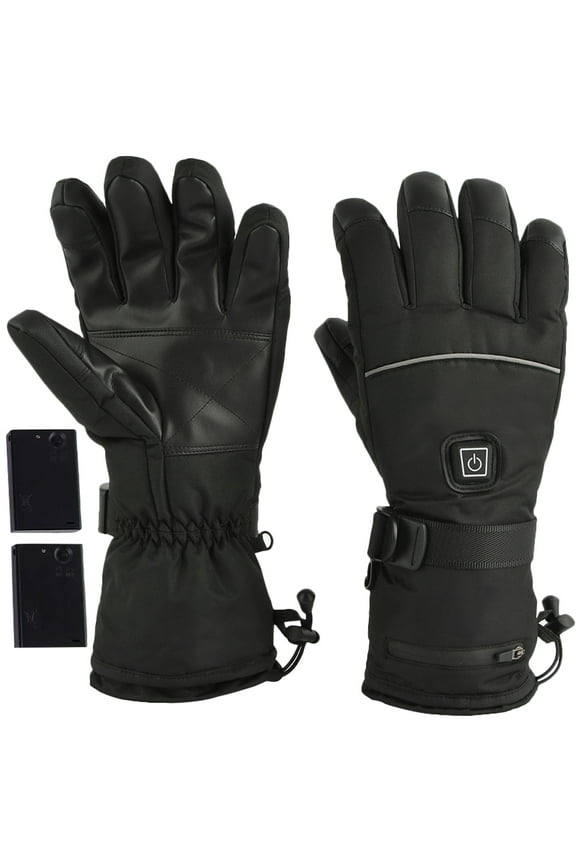 Heated Gloves Black Touch Screen Compatible for Men Outdoor Sports 1Pair