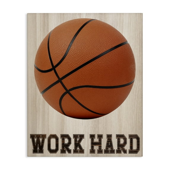 Stupell Industries Work Hard Basketball Canvas Wall Art, design by Marcus Prime, 48 x 36