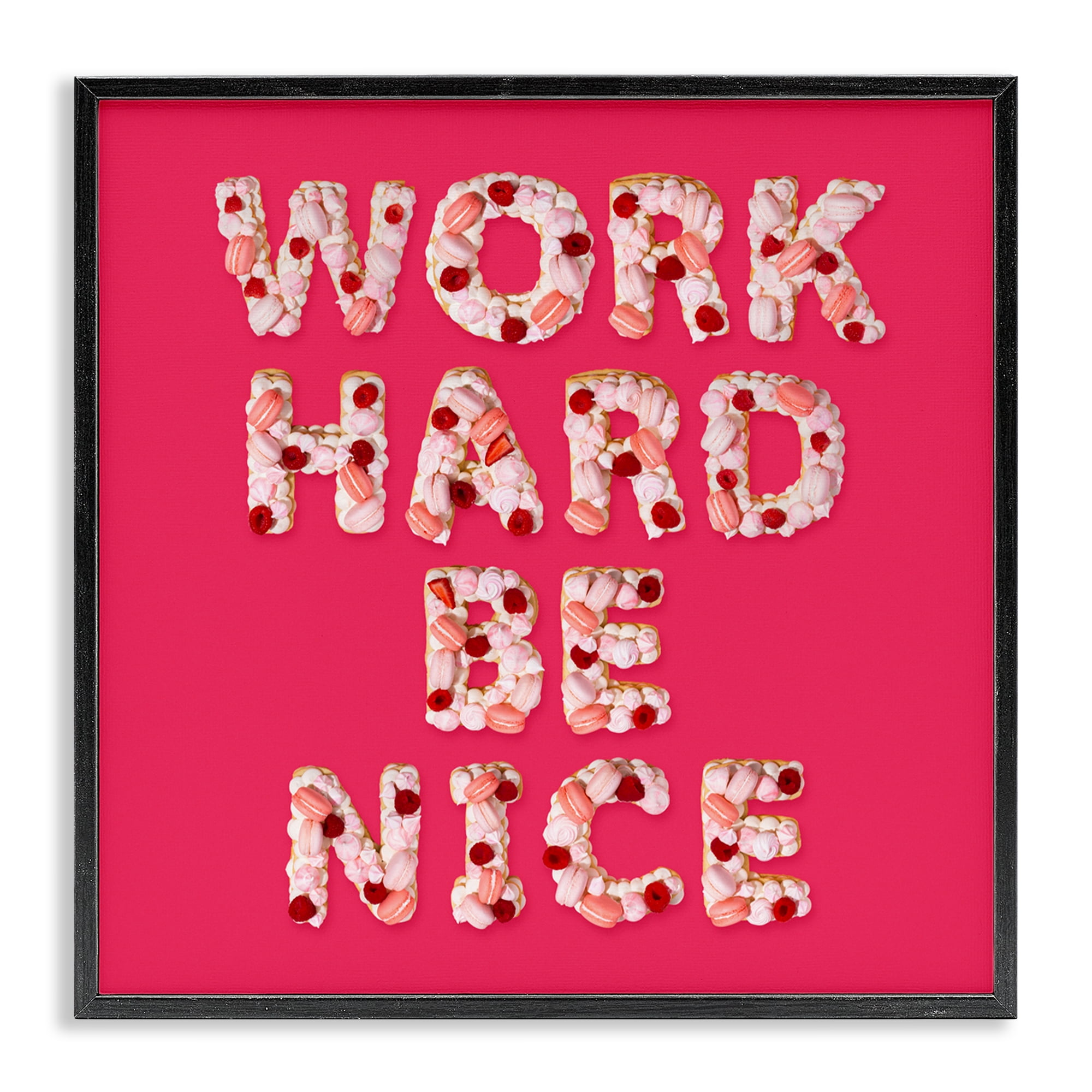 Work Hard Be Nice Black Framed Giclee Art, design by LISH Creative